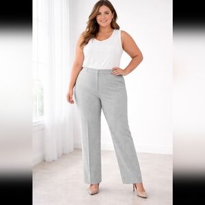 Le Suit Women’s Size 18 Light Gray Dress Pants Straight Leg Career Slacks
